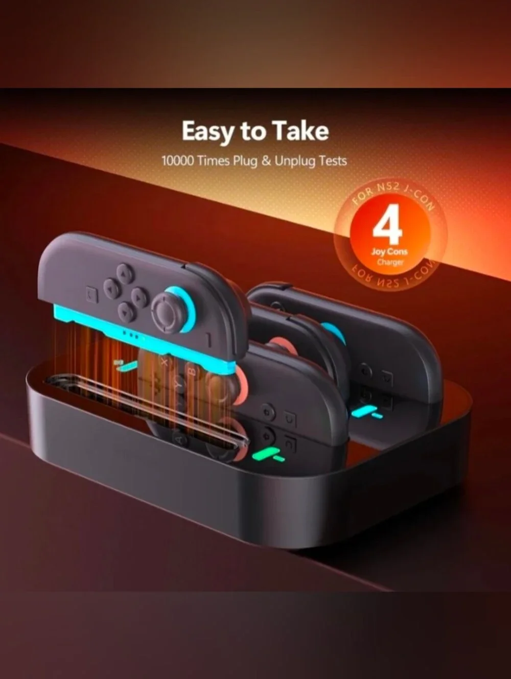 GagaKing 4 in 1 Controller Charging Dock for Nintendo Switch 2 Joy Con